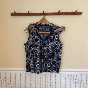 Patterned Hooded Vest